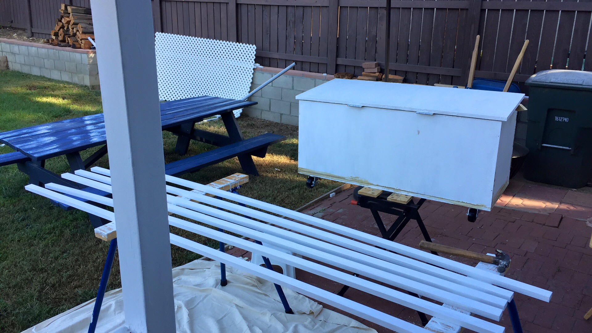 Primer time for the backyard storage box