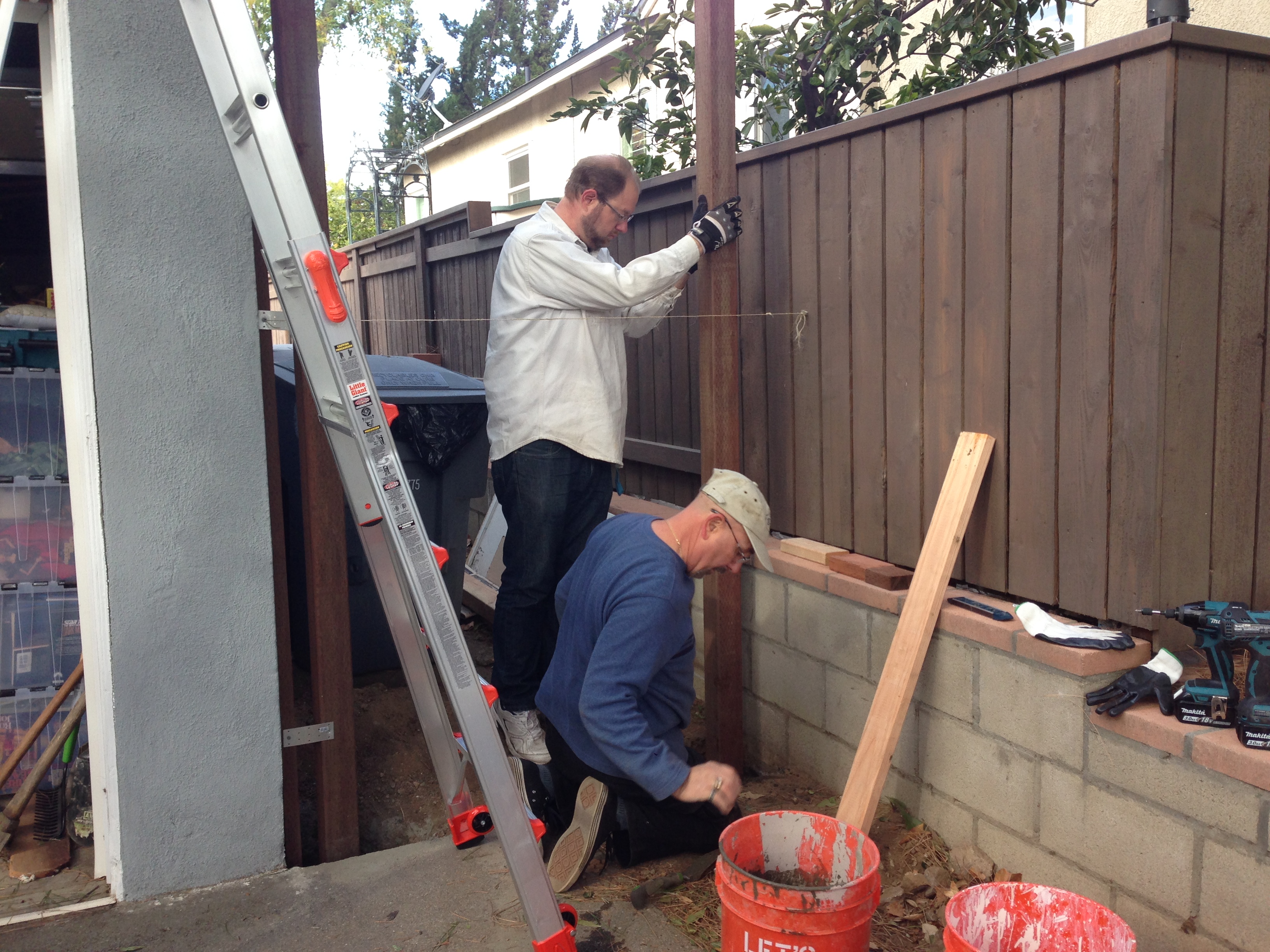 Step 2 — setting the 4x4 post in concrete
